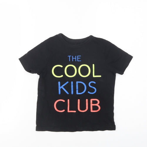George Girls Black  Cotton Pullover T-Shirt Size 3-4 Years Crew Neck Pullover - Cool Kids Club
