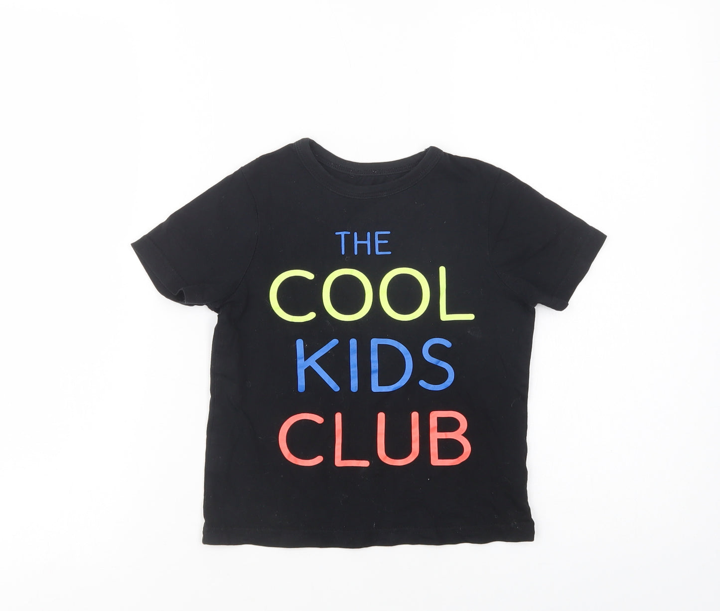 George Girls Black  Cotton Pullover T-Shirt Size 3-4 Years Crew Neck Pullover - Cool Kids Club