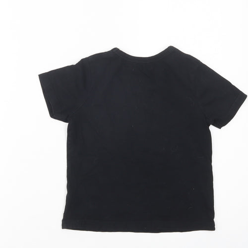 George Girls Black  Cotton Pullover T-Shirt Size 3-4 Years Crew Neck Pullover - Cool Kids Club