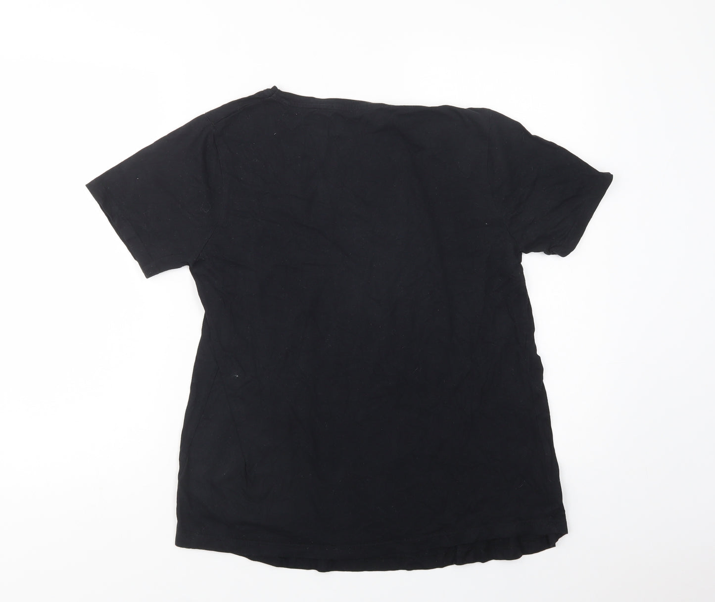 New Look Maternity Womens Black  Cotton Basic T-Shirt Size 12 Crew Neck - Heart