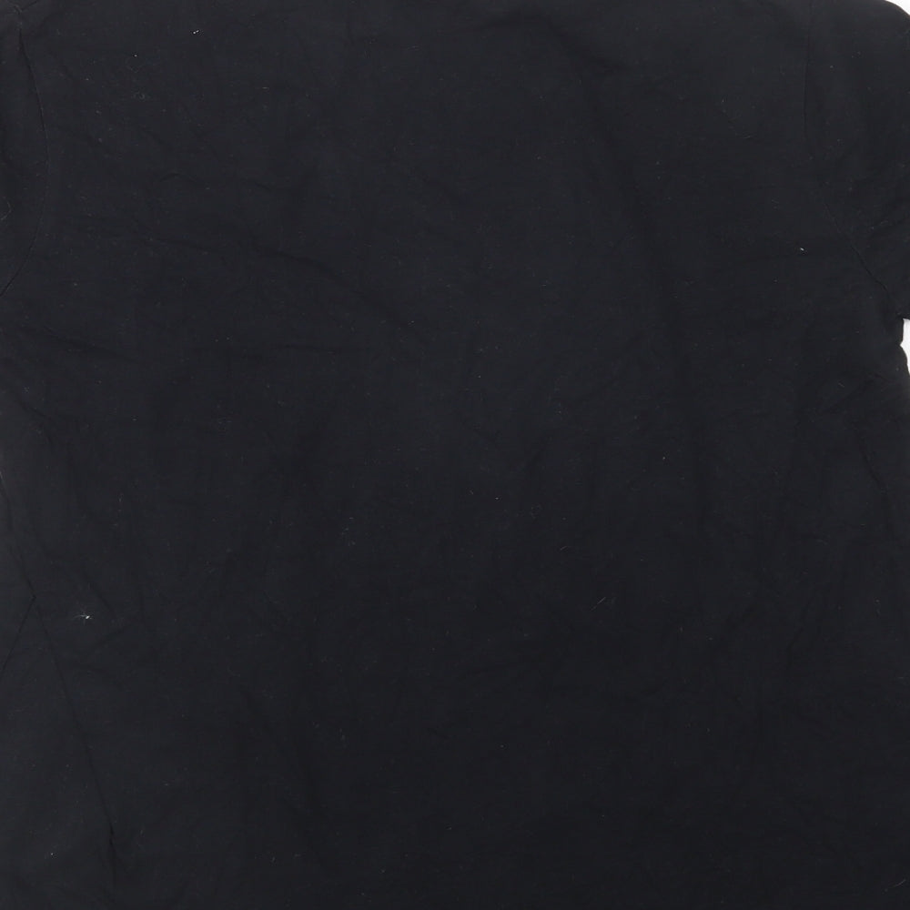 New Look Maternity Womens Black  Cotton Basic T-Shirt Size 12 Crew Neck - Heart