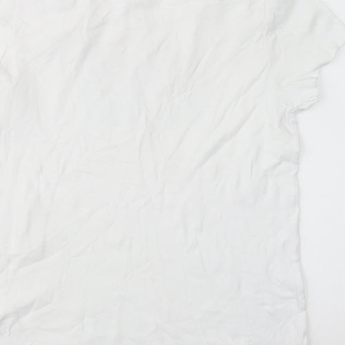 Neun Monate Womens White  Cotton Basic T-Shirt Size 14 Crew Neck - Mom