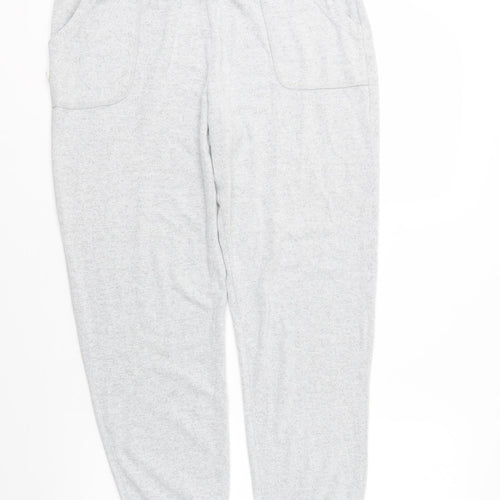 figleaves Womens Grey Solid Polyester  Lounge Pants Size 10  Drawstring