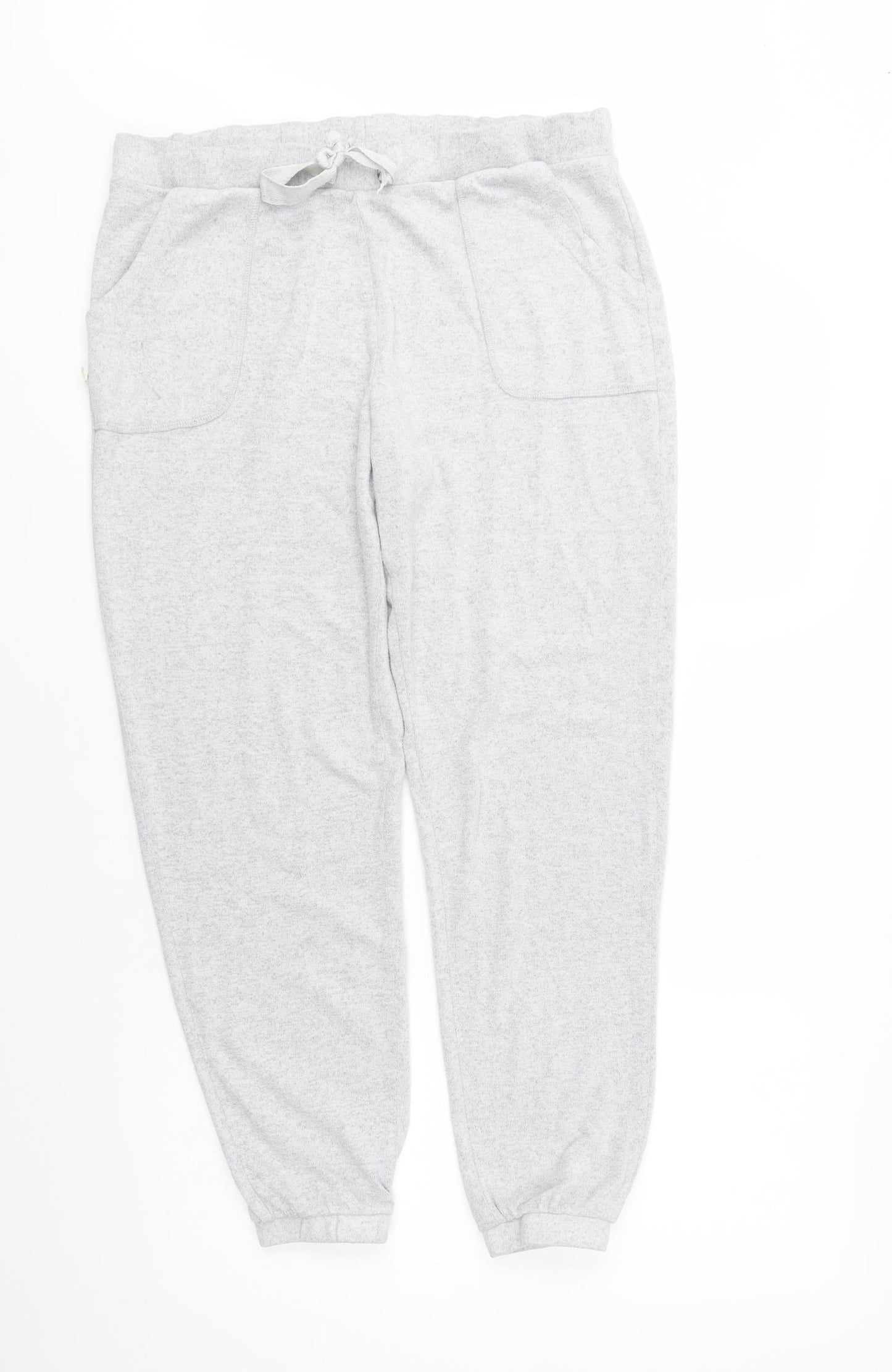 figleaves Womens Grey Solid Polyester  Lounge Pants Size 10  Drawstring