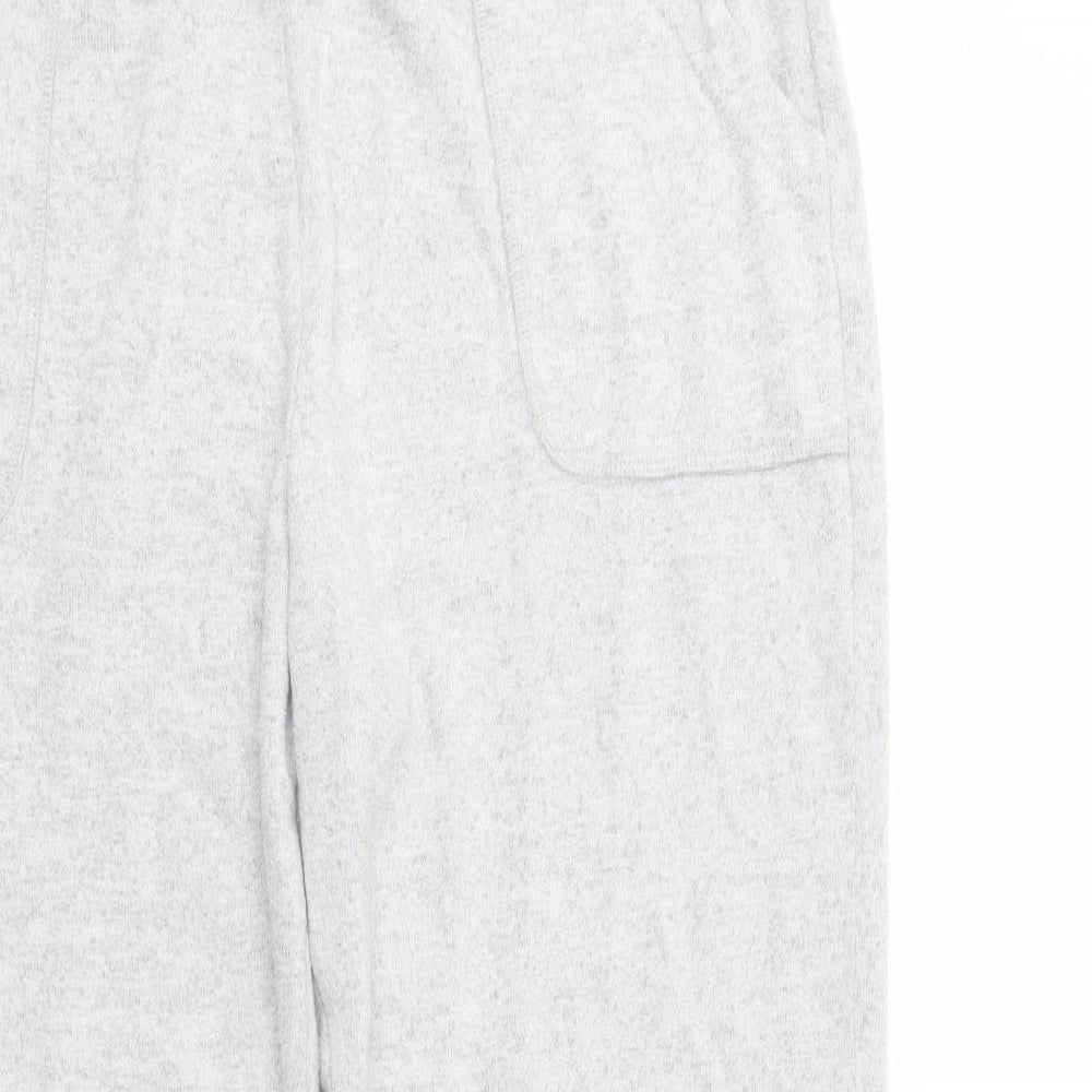 figleaves Womens Grey Solid Polyester  Lounge Pants Size 10  Drawstring
