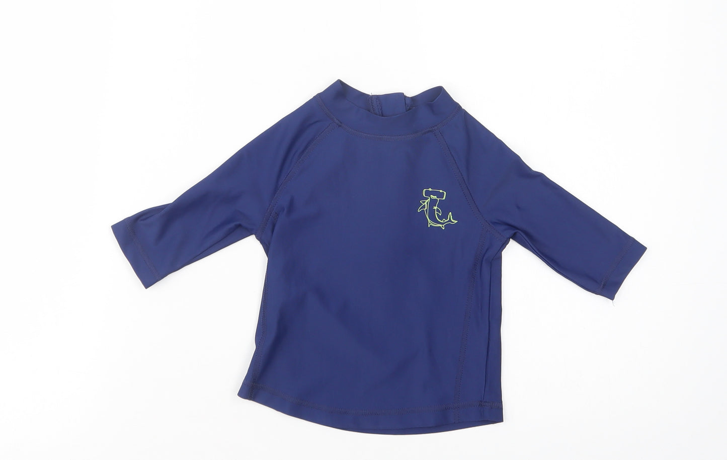 George Baby Blue  Polyester Basic T-Shirt Size 18-24 Months Mock Neck Zip - Hammerhead Shark
