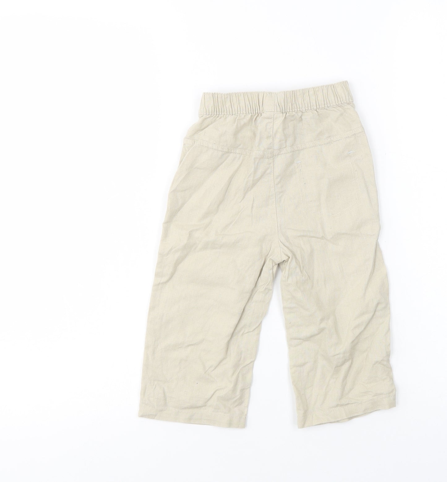 NEXT Baby Beige  Linen Cargo Trousers Size 12-18 Months