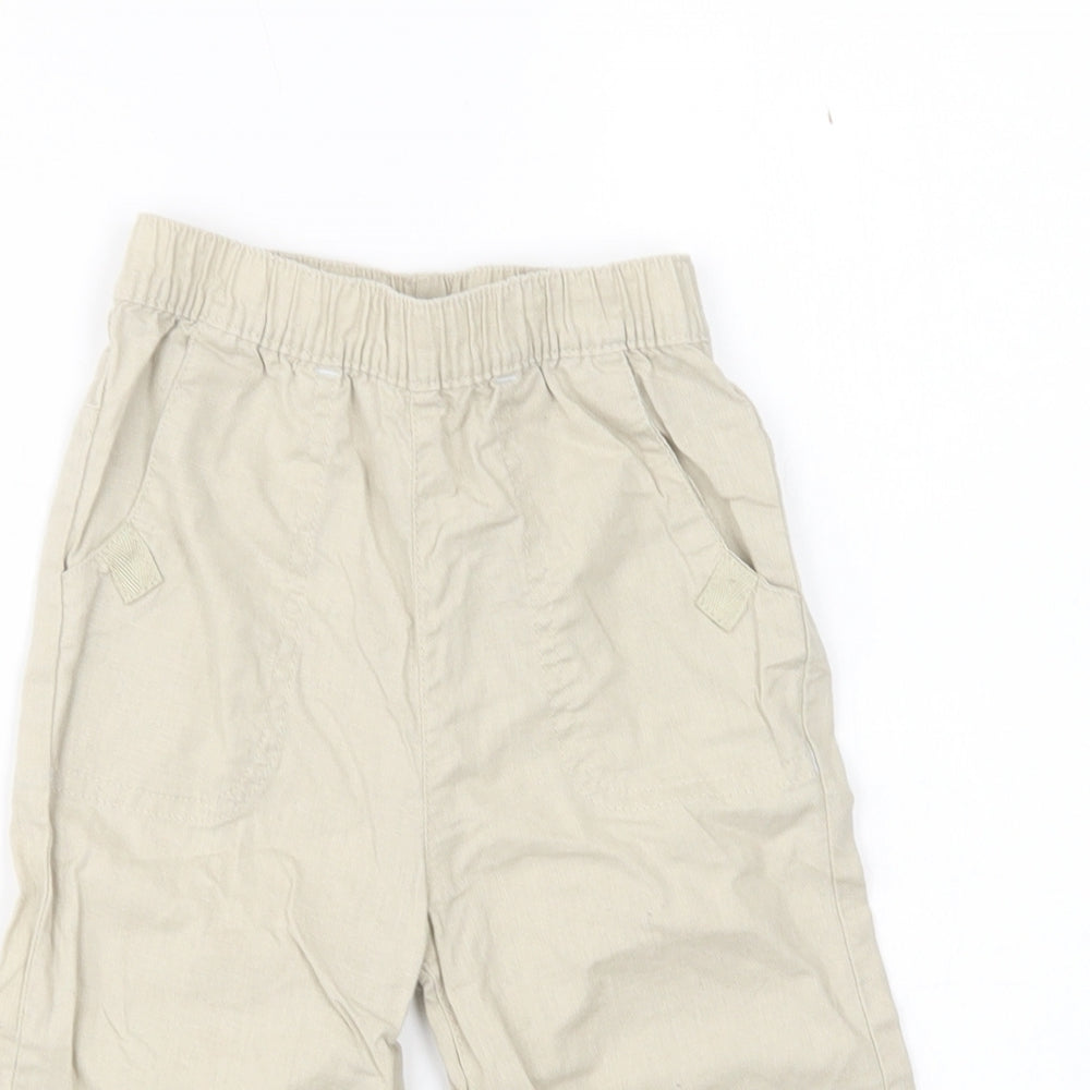 NEXT Baby Beige  Linen Cargo Trousers Size 12-18 Months