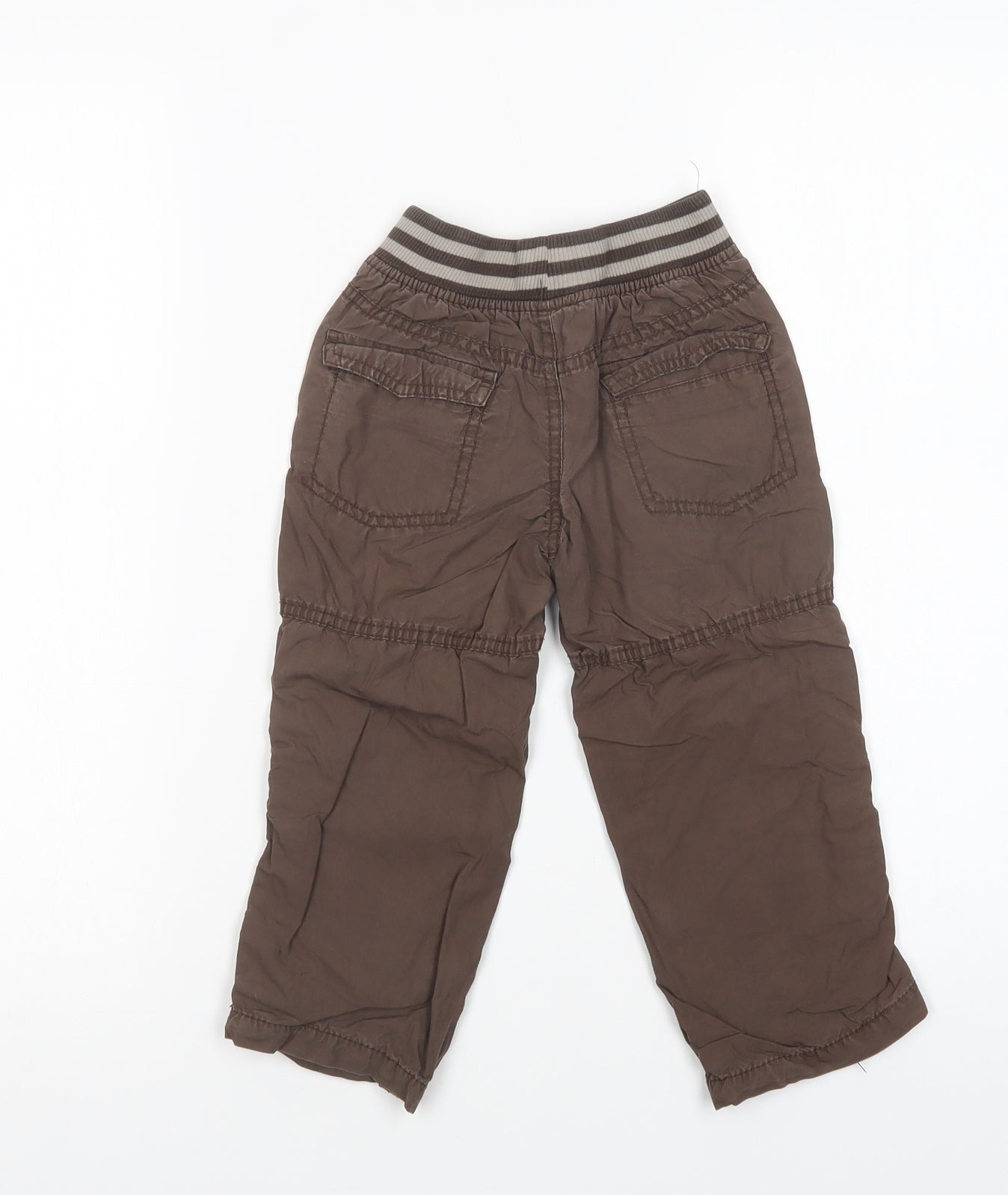 Mothercare Boys Brown  Cotton Cargo Trousers Size 2-3 Years  Regular Drawstring