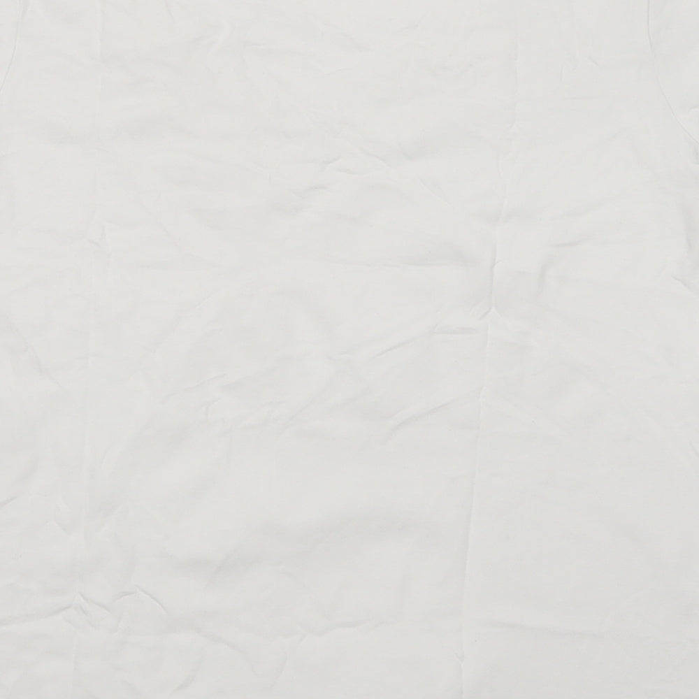 Marks and Spencer Womens White  Cotton Basic T-Shirt Size 18 V-Neck