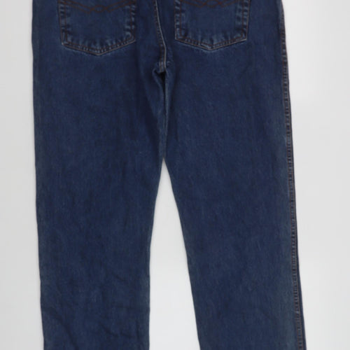Aztec Blue Jeans Mens Blue  Cotton Straight Jeans Size 38 L31 in Regular Button