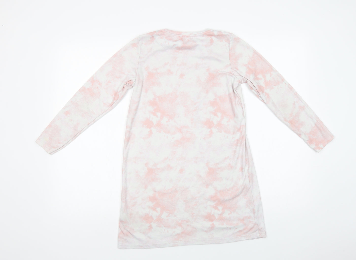 George Girls Pink Batik Polyester T-Shirt Dress  Size 9-10 Years  Crew Neck Pullover - Dreamer