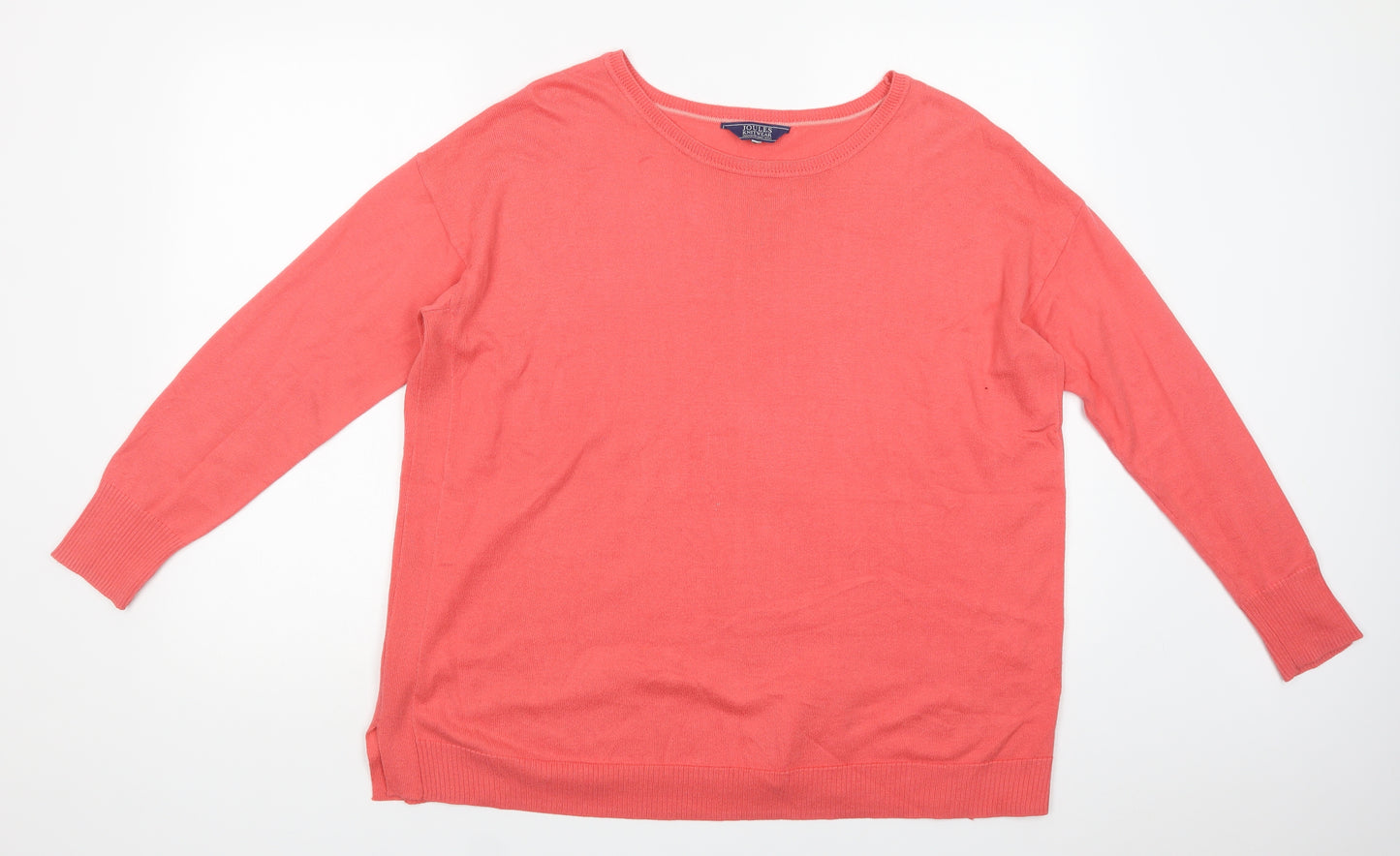 Joules Womens Pink Crew Neck  Acrylic Pullover Jumper Size XL