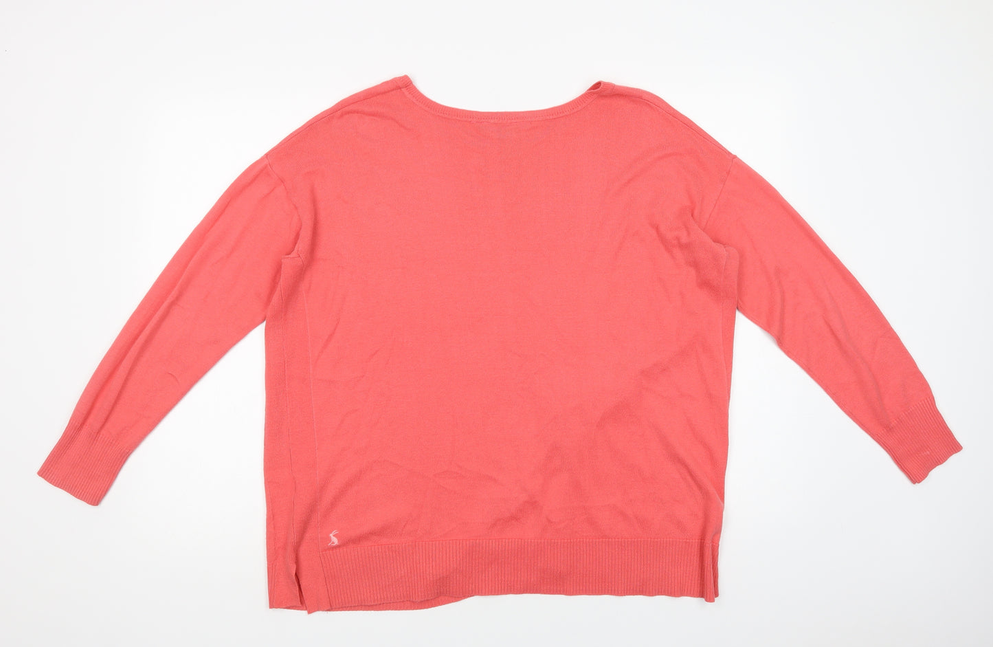 Joules Womens Pink Crew Neck  Acrylic Pullover Jumper Size XL
