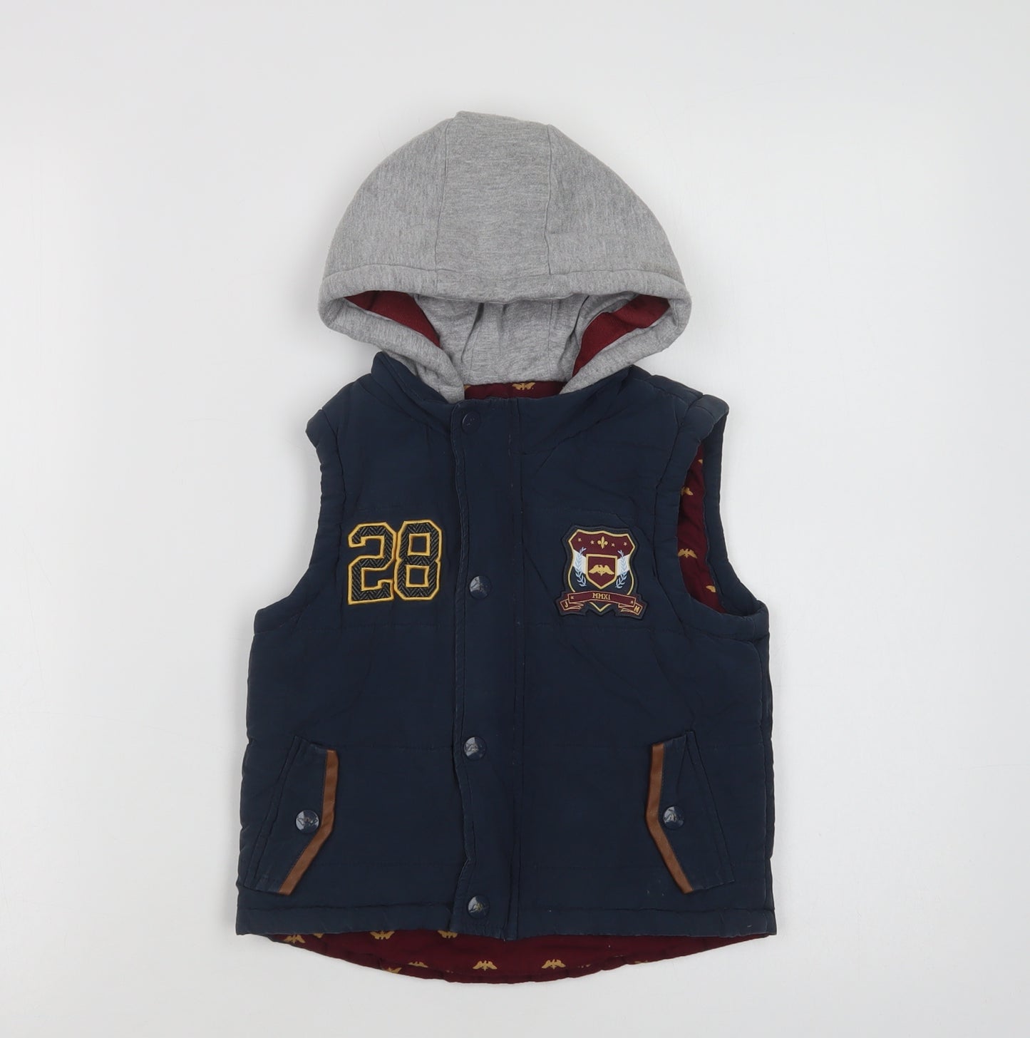 Dunnes Stores Boys Blue   Gilet Waistcoat Size 2-3 Years  Zip