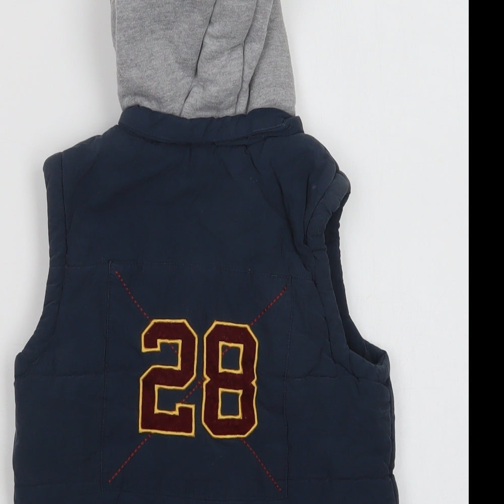 Dunnes Stores Boys Blue   Gilet Waistcoat Size 2-3 Years  Zip