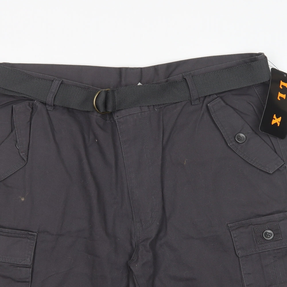 LL X Mens Grey  Cotton Cargo Shorts Size 40 L14 in Regular Button