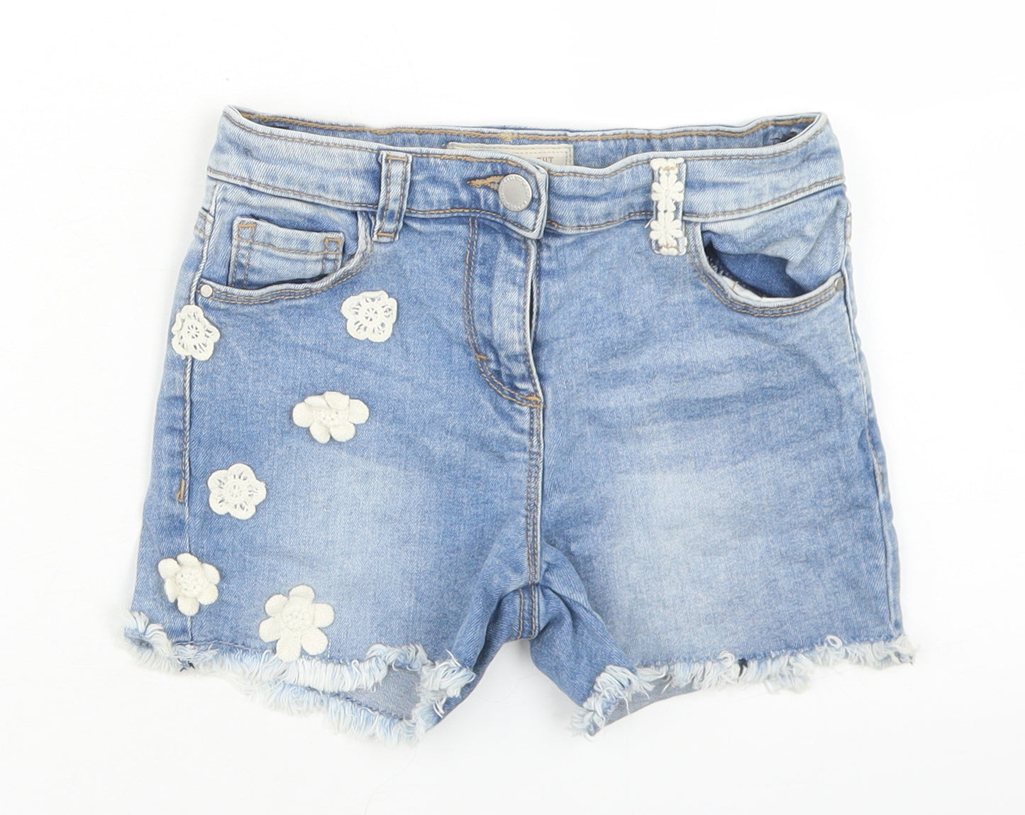 NEXT Girls Blue  Cotton Mom Shorts Size 7 Years  Regular