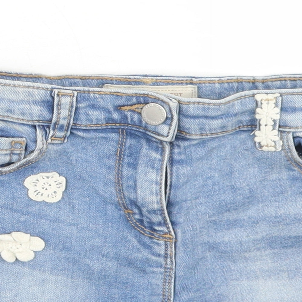 NEXT Girls Blue  Cotton Mom Shorts Size 7 Years  Regular
