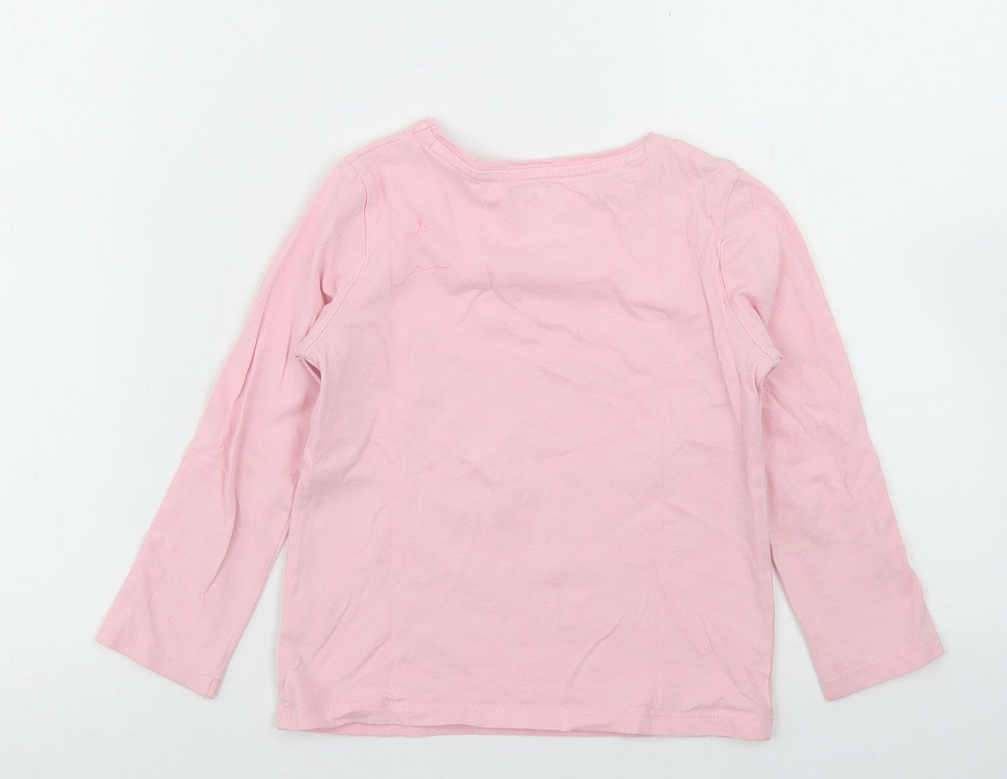 F&F Girls Pink  Cotton Basic T-Shirt Size 4-5 Years Crew Neck