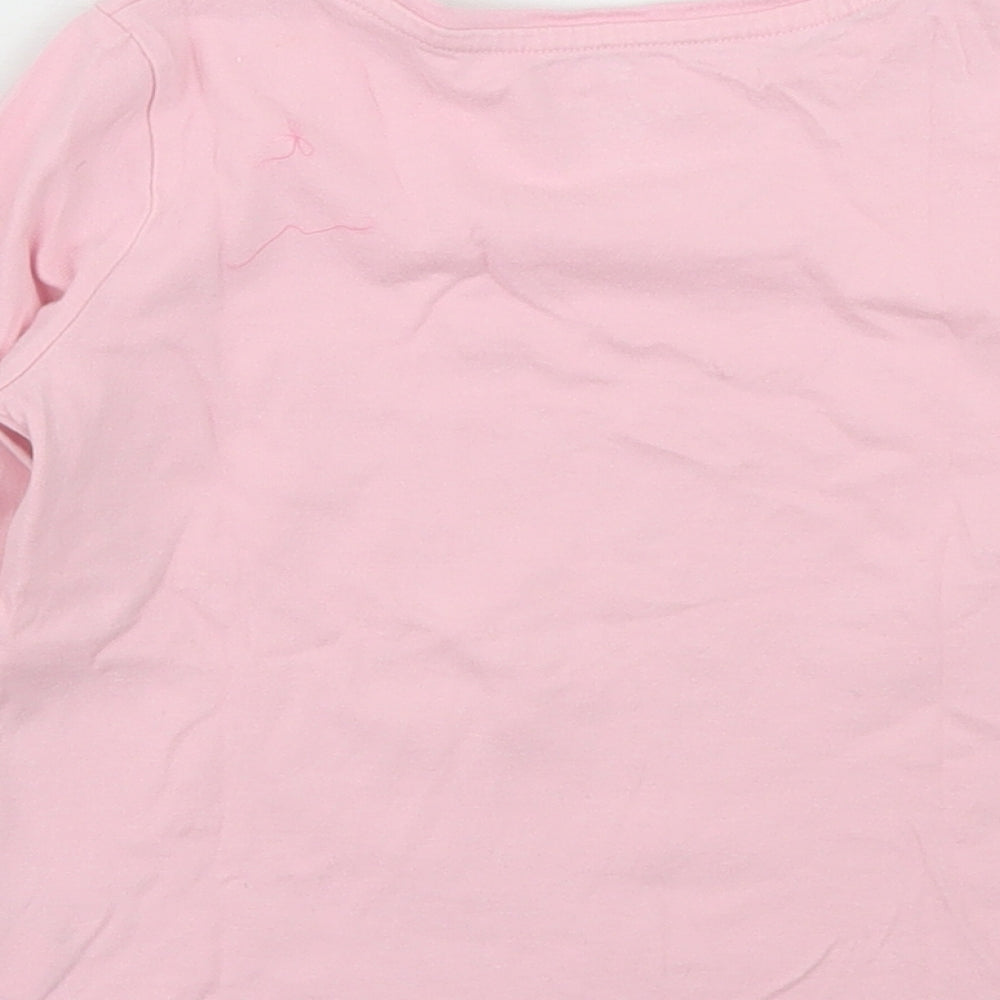 F&F Girls Pink  Cotton Basic T-Shirt Size 4-5 Years Crew Neck