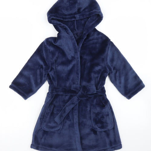 Marks and Spencer Boys Blue Solid Polyester  Robe Size 3-4 Years  Tie