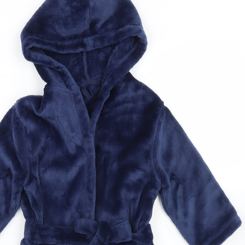 Marks and Spencer Boys Blue Solid Polyester  Robe Size 3-4 Years  Tie