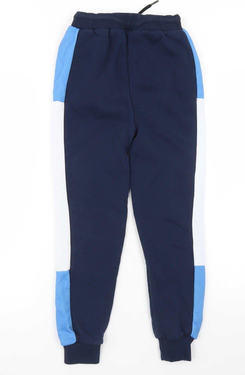 Defend Boys Blue Colourblock Cotton Jogger Trousers Size 11-12 Years  Regular Drawstring