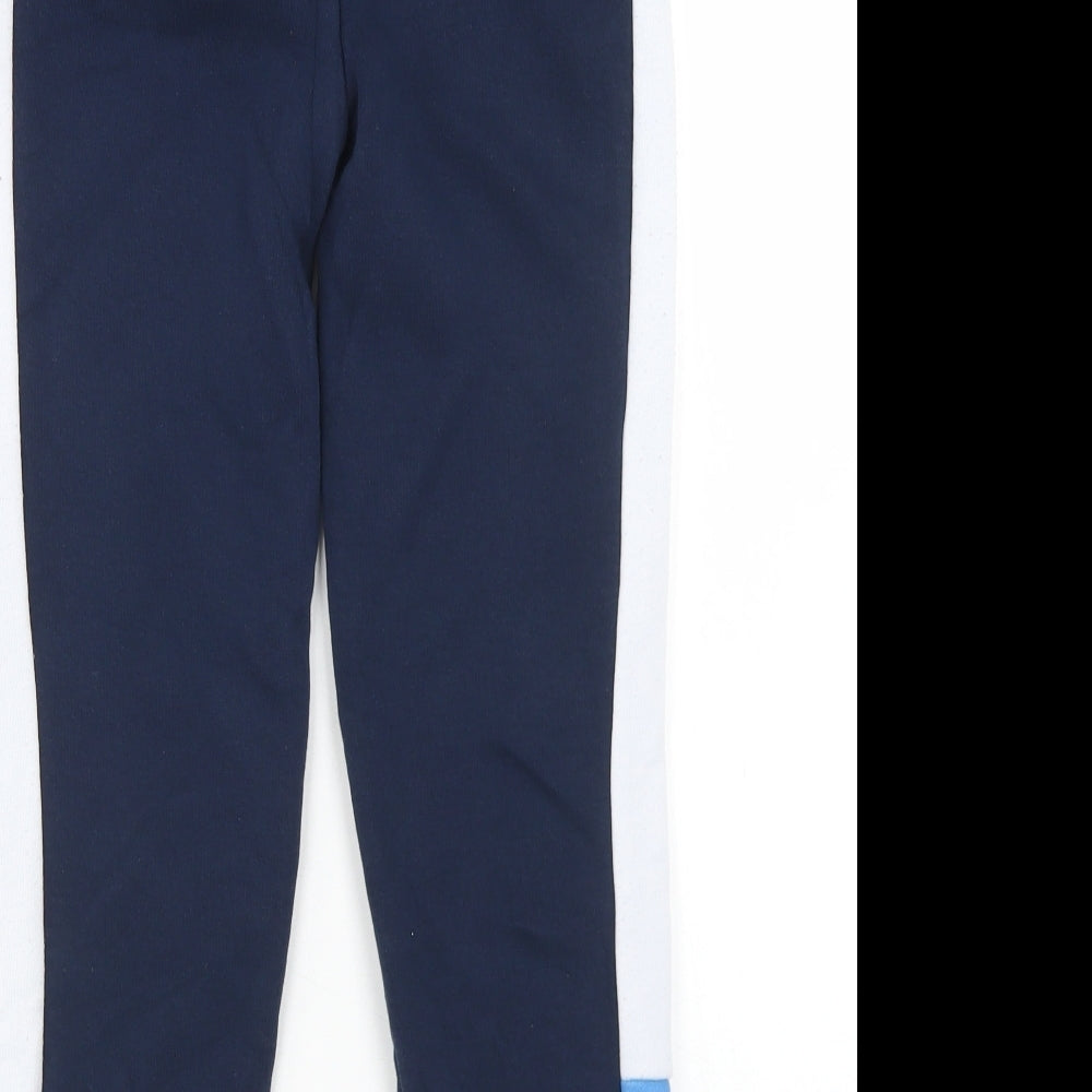 Defend Boys Blue Colourblock Cotton Jogger Trousers Size 11-12 Years  Regular Drawstring
