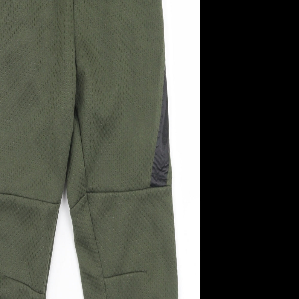 Primark Boys Green  Polyester Jogger Trousers Size 10-11 Years  Regular Drawstring - zip pocket