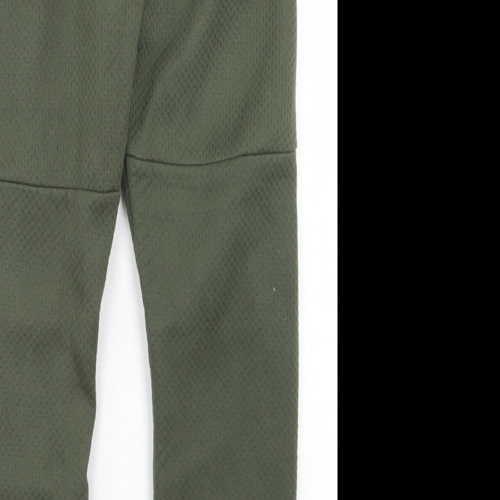 Primark Boys Green  Polyester Jogger Trousers Size 10-11 Years  Regular Drawstring - zip pocket