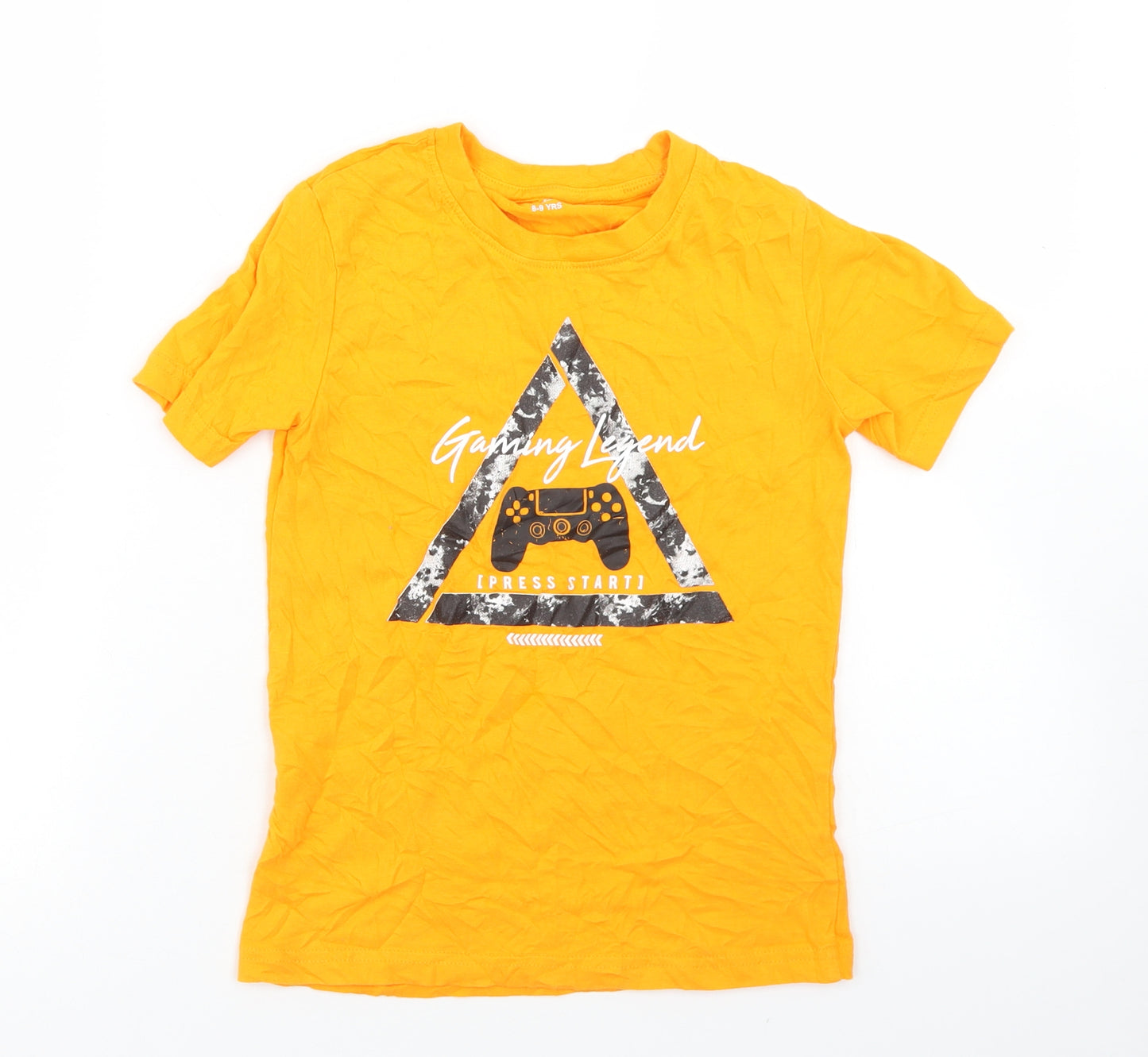 Studio Boys Orange  Cotton Basic T-Shirt Size 8-9 Years Crew Neck  - Gaming Legend