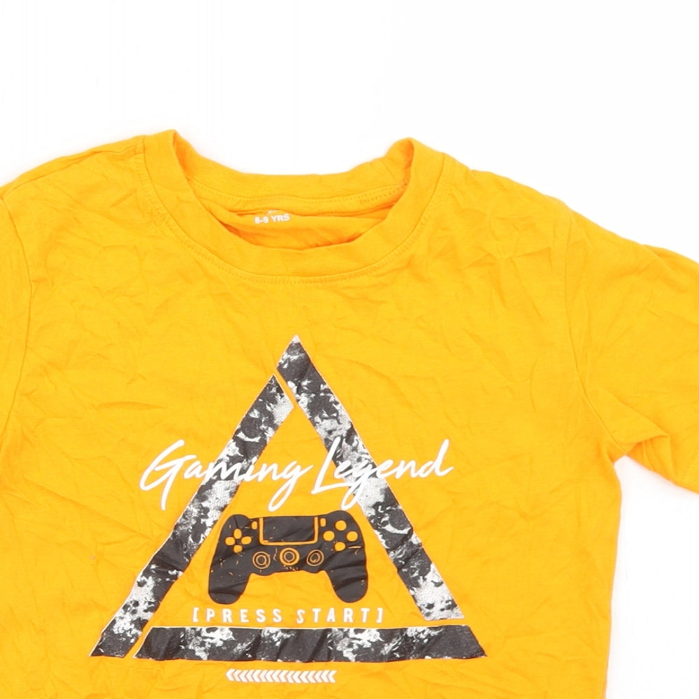Studio Boys Orange  Cotton Basic T-Shirt Size 8-9 Years Crew Neck  - Gaming Legend