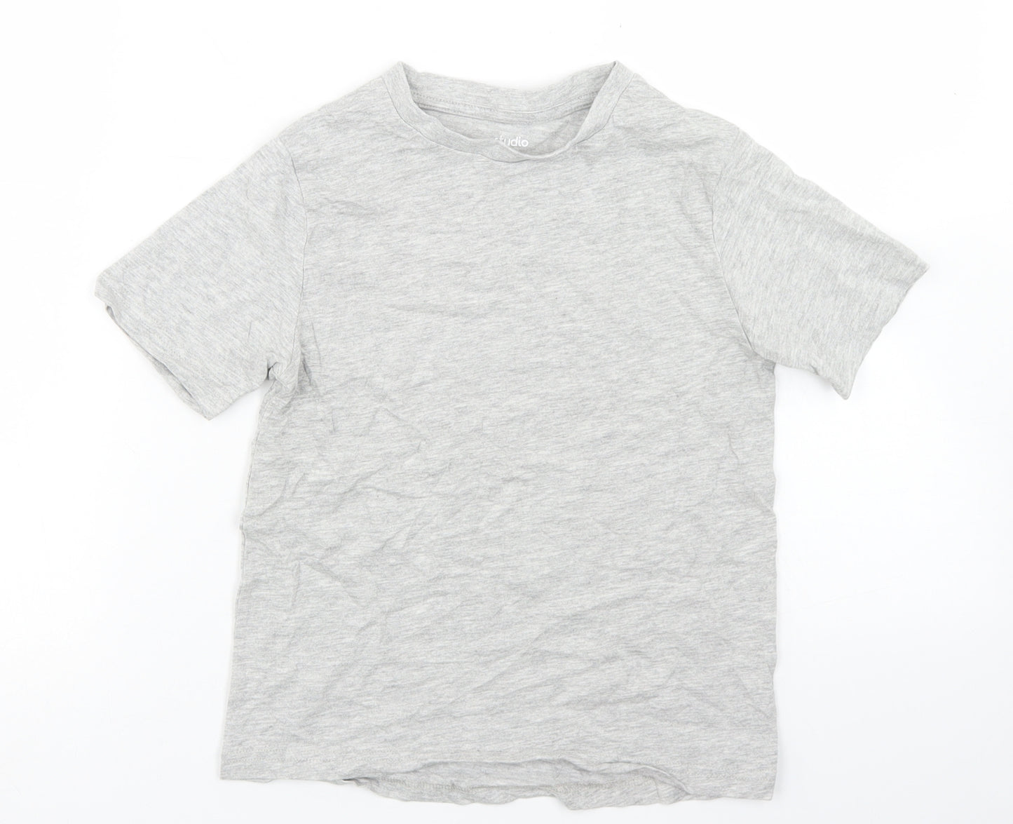 Studio Boys Grey  Cotton Basic T-Shirt Size 8-9 Years Crew Neck