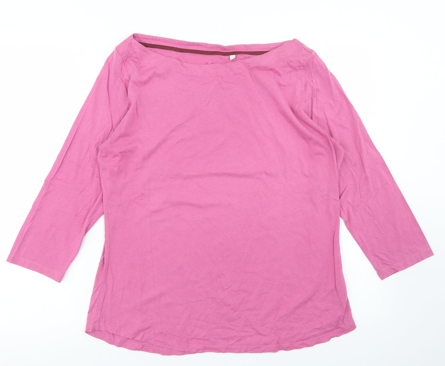 Boden Womens Pink  Cotton Basic T-Shirt Size 16 Boat Neck