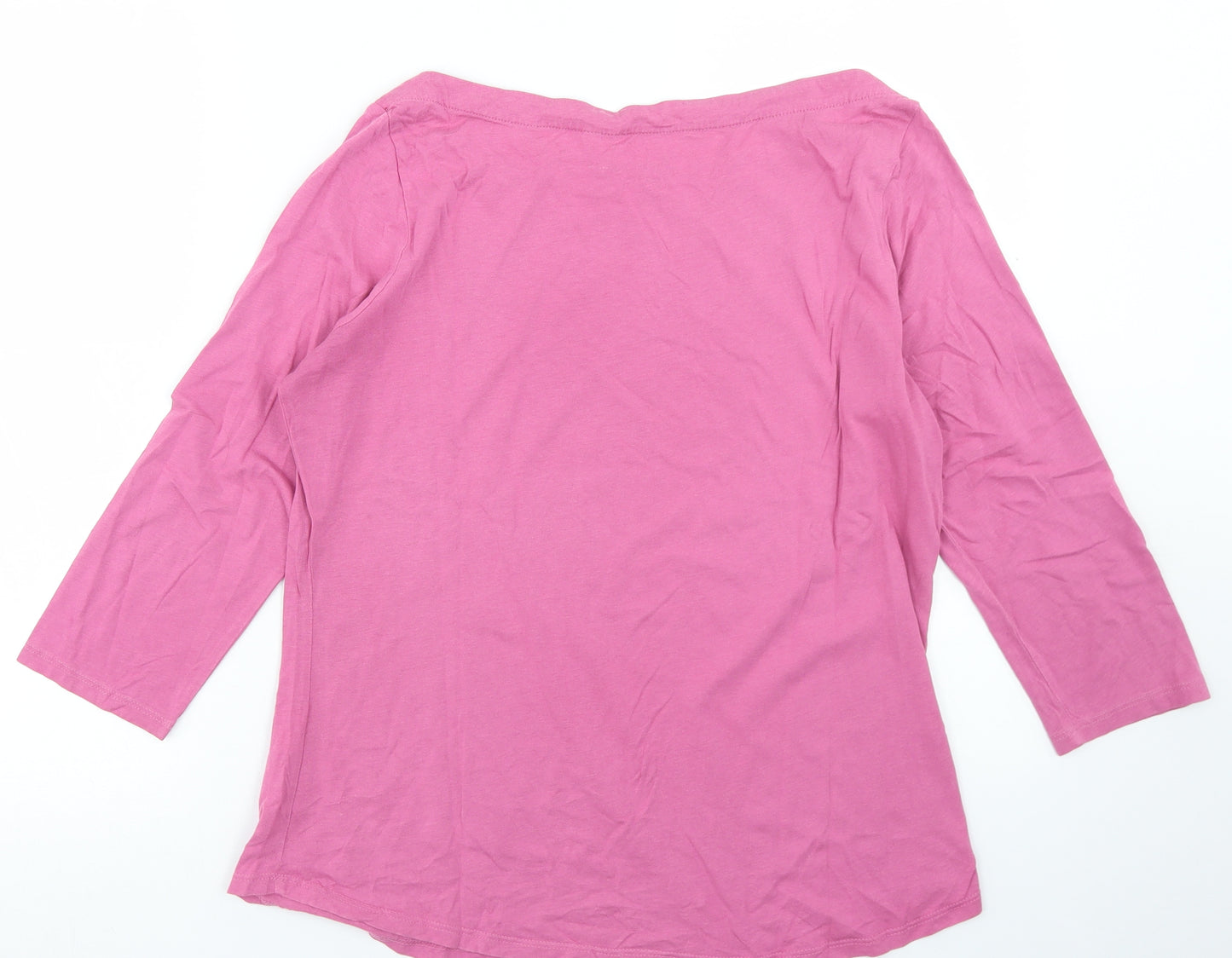 Boden Womens Pink  Cotton Basic T-Shirt Size 16 Boat Neck