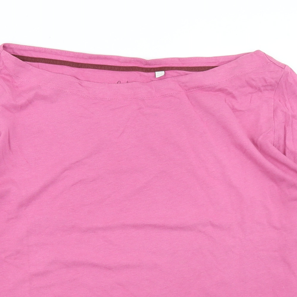 Boden Womens Pink  Cotton Basic T-Shirt Size 16 Boat Neck