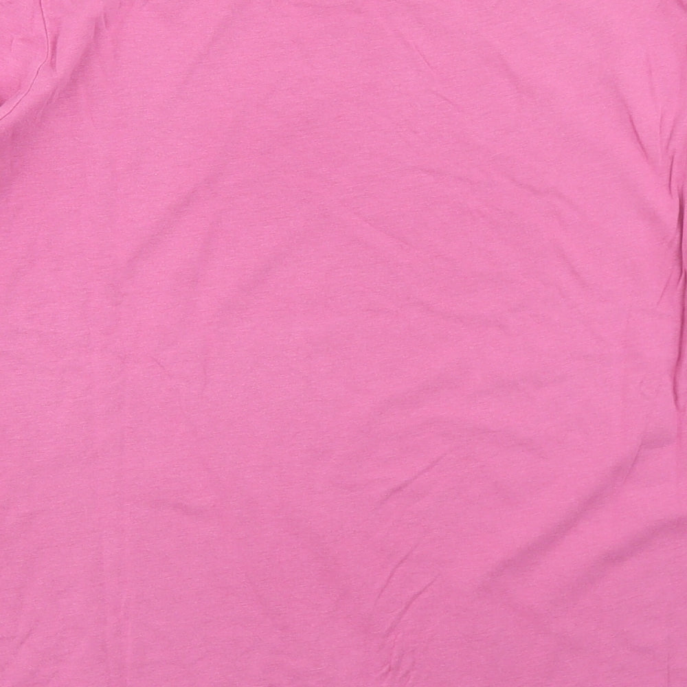 Boden Womens Pink  Cotton Basic T-Shirt Size 16 Boat Neck
