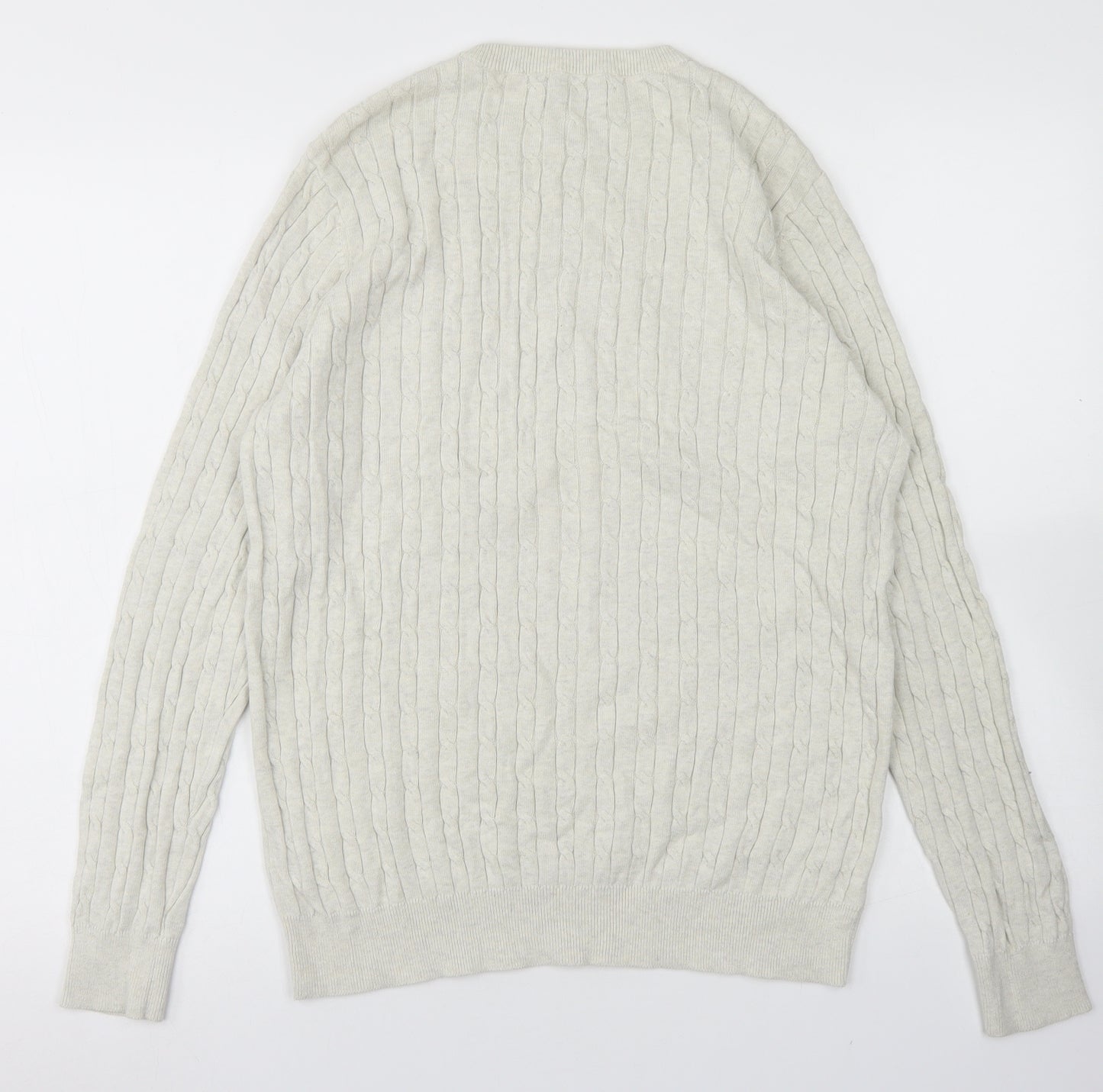 TU Mens Beige Crew Neck  Cotton Pullover Jumper Size S