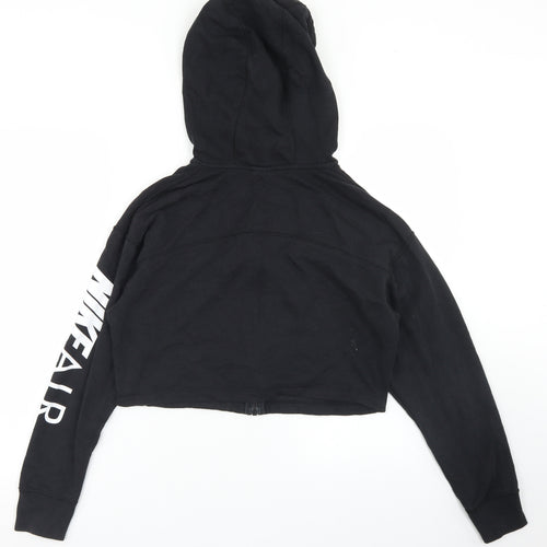 Nike Womens Black  Cotton Full Zip Hoodie Size M  Zip - Cropped
