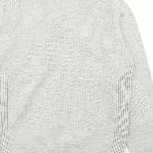 Industrialize Mens Beige Mock Neck  Acrylic Pullover Jumper Size M