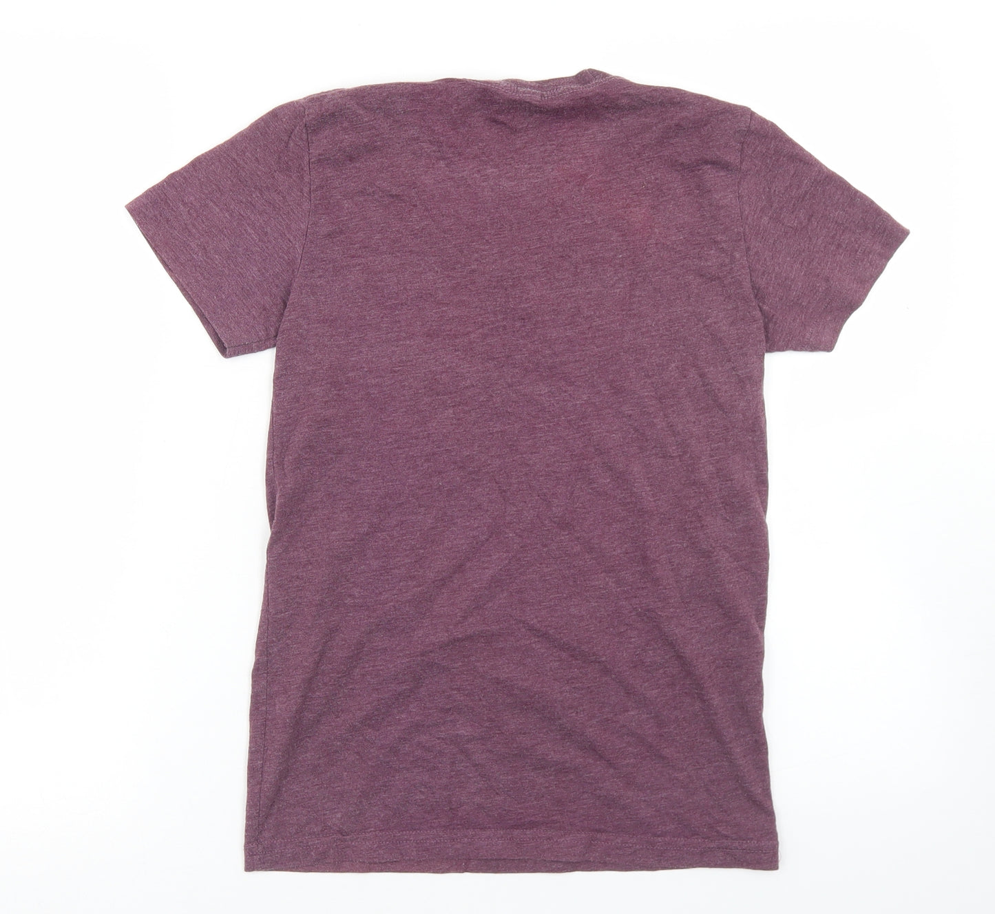 Fitting Fitness Womens Purple  Polyester Basic T-Shirt Size M V-Neck