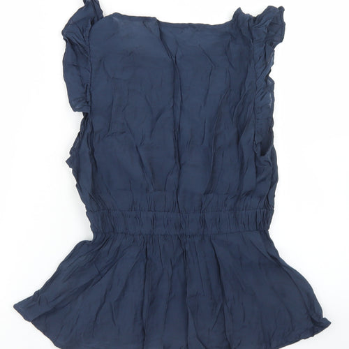 VILA Womens Blue  Polyester Basic Blouse Size 8 Round Neck