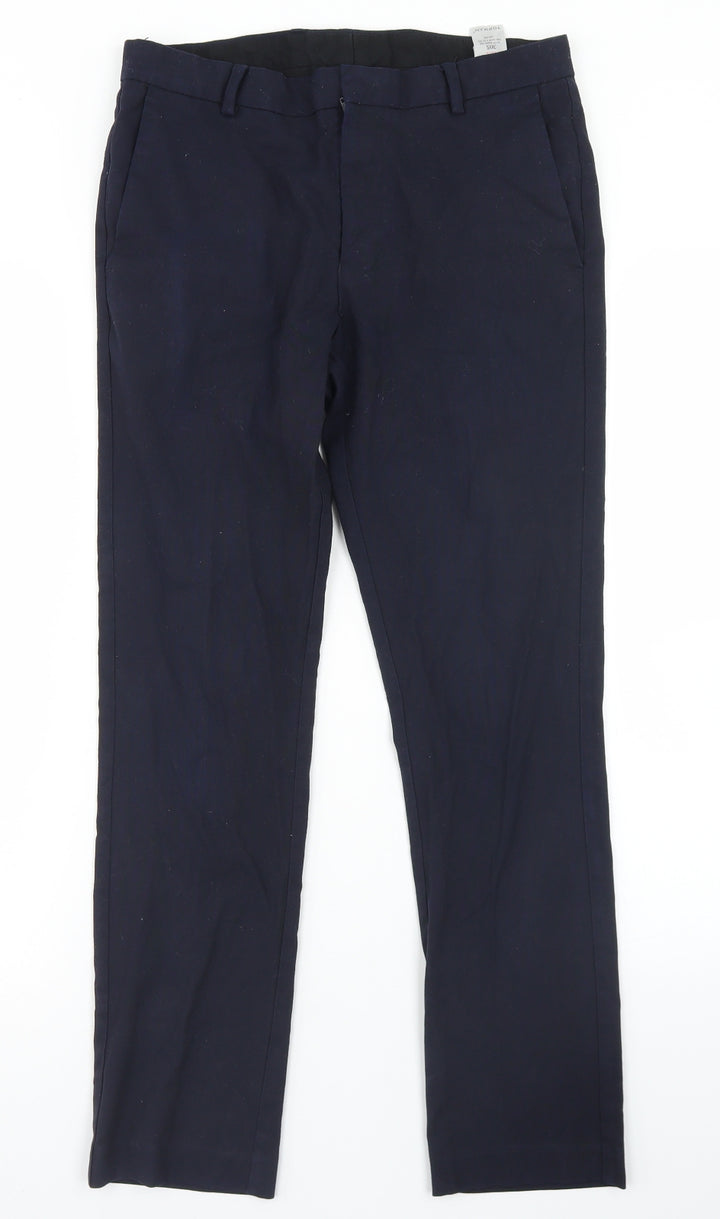 Topman Mens Blue Polyester Dress Pants Trousers Size 30 in L27 in Regular Hook & Eye - Short