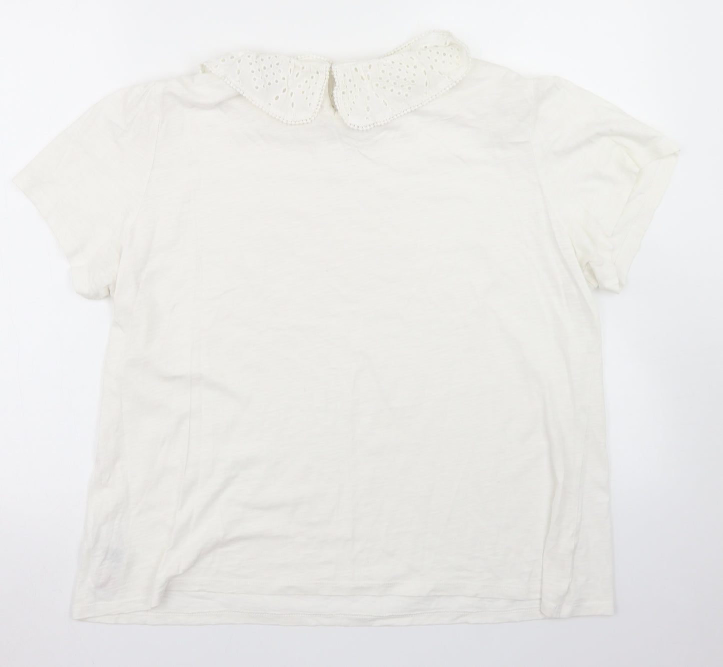 Simply Be Womens White  Cotton Basic T-Shirt Size 20 Collared