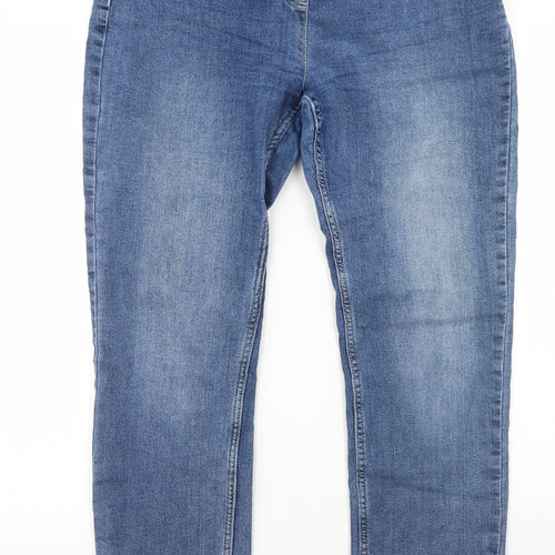 NEXT Womens Blue  Cotton Straight Jeans Size 12 L29 in Slim Button - Performance