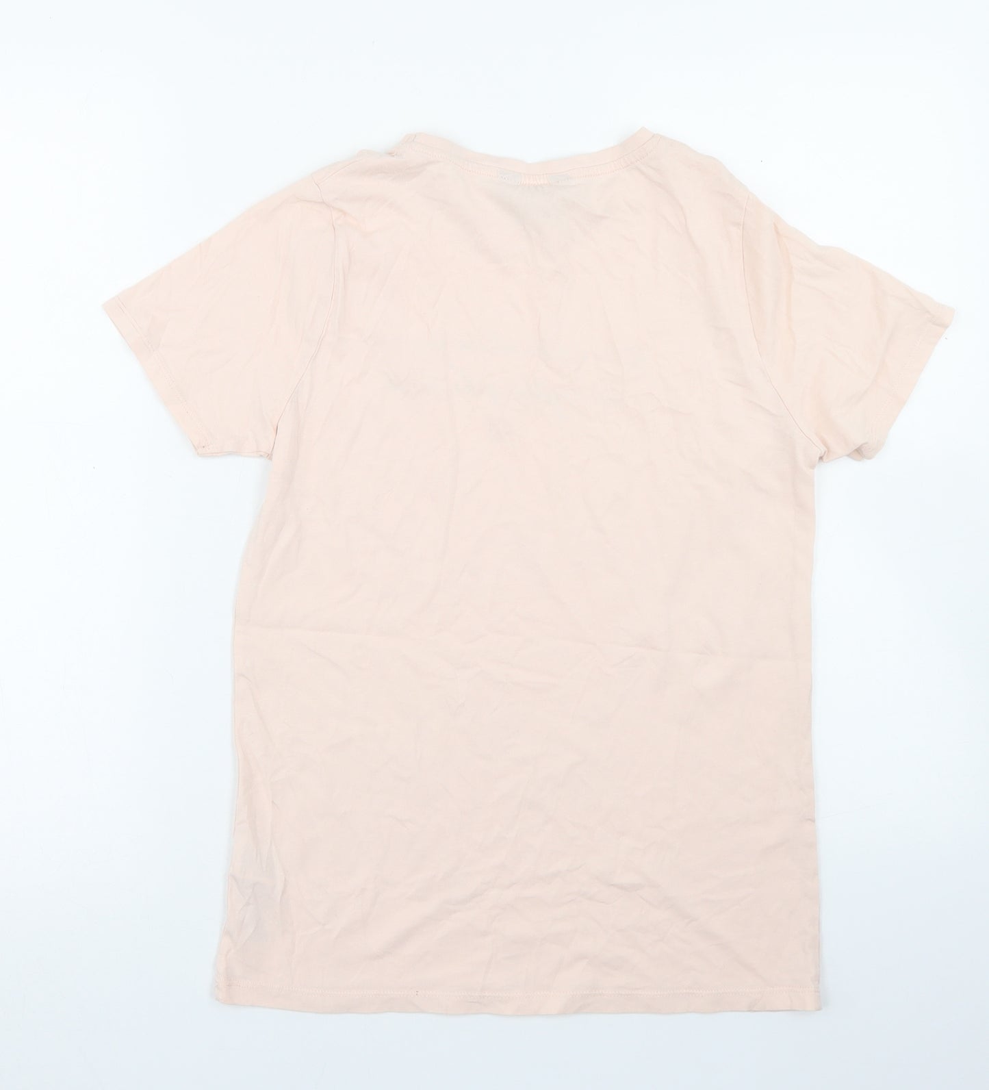 New Look Womens Pink  Cotton Basic T-Shirt Size 10 Crew Neck - Be Kind