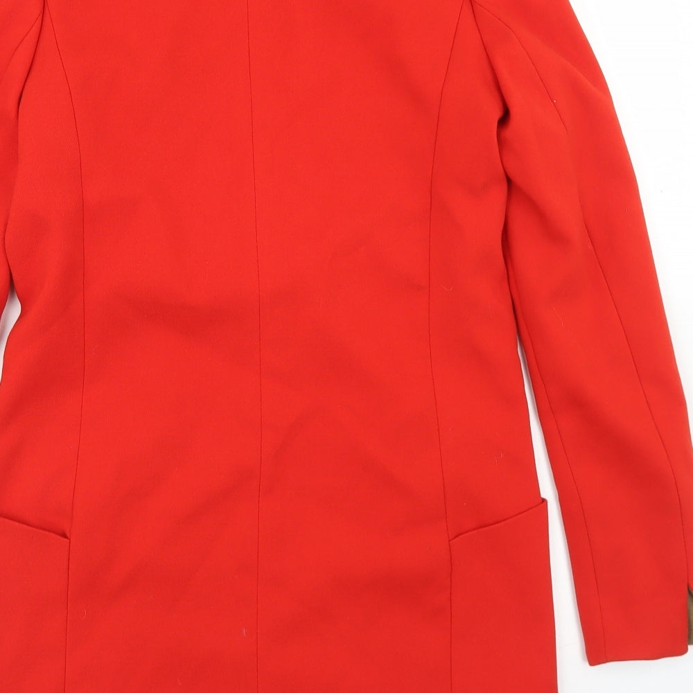 NEXT Womens Red   Overcoat Jacket Size 8  Snap