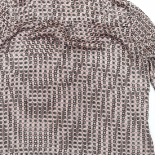 Bariloche Womens Pink Argyle/Diamond Polyester Basic Blouse Size 14 Round Neck