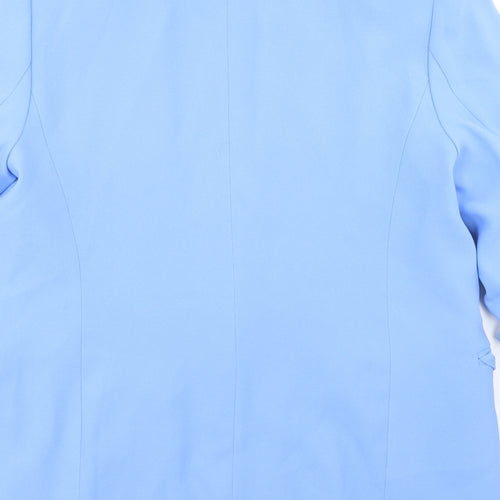Marks and Spencer Womens Blue  Polyester Jacket Blazer Size 12   - Ruched Sleeve